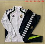 Chándal Real Madrid 2025/26 (White with Dark Bule Long zipper) - NIÑOS